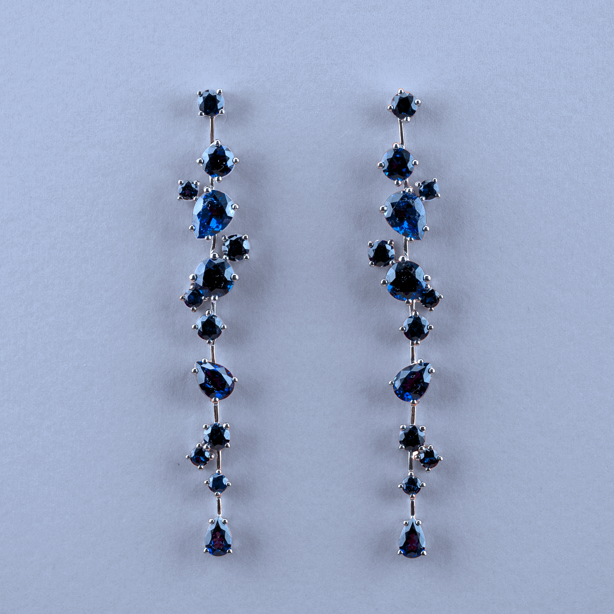 Blue Sapphire Chandelier Earrings