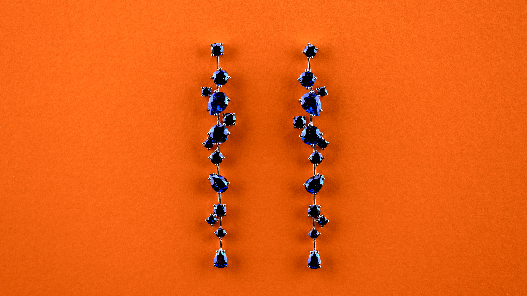 Blue Sapphire Chandelier Earrings