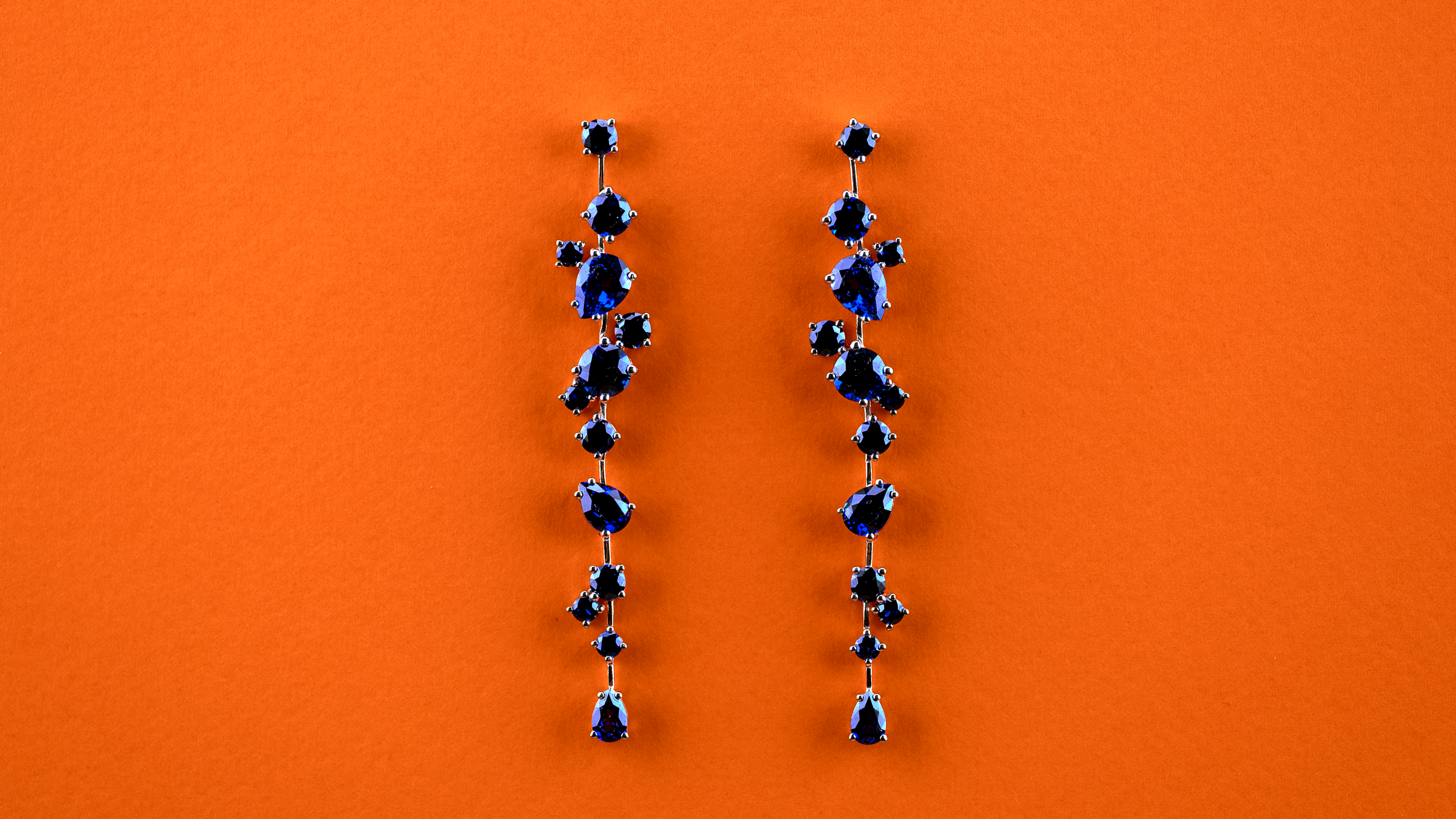 Blue Sapphire Chandelier Earrings