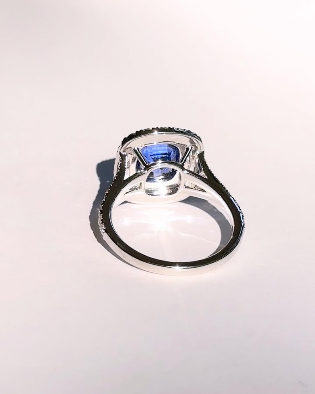 Blue Square Sapphire Ring