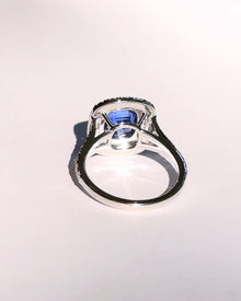 Blue Square Sapphire Ring