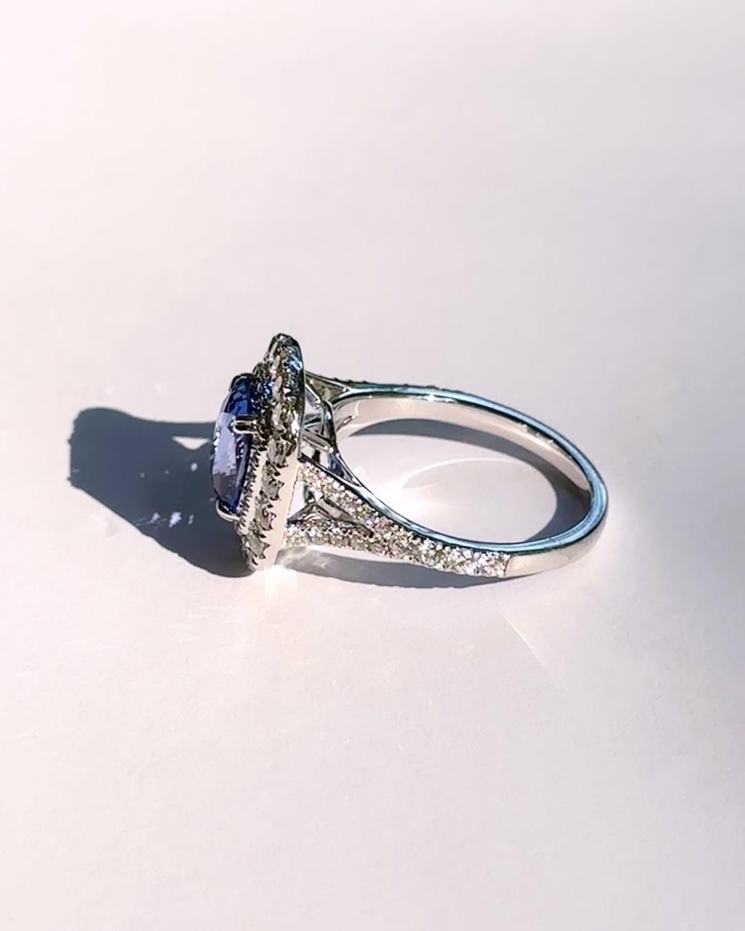 Blue Square Sapphire Ring