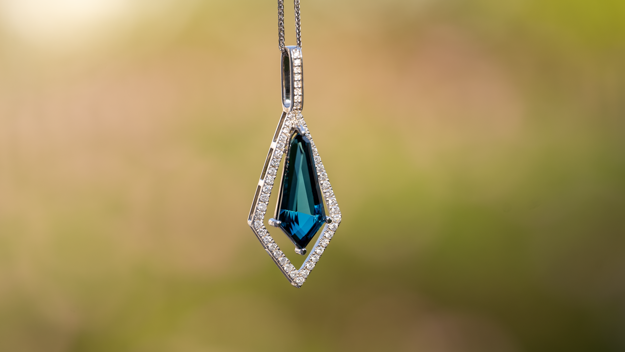 Rare Indicolite Tourmaline and Diamond Necklace