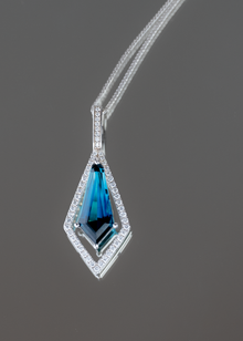Rare Indicolite Tourmaline and Diamond Necklace