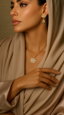 Geometric Dangle Diamond Earrings