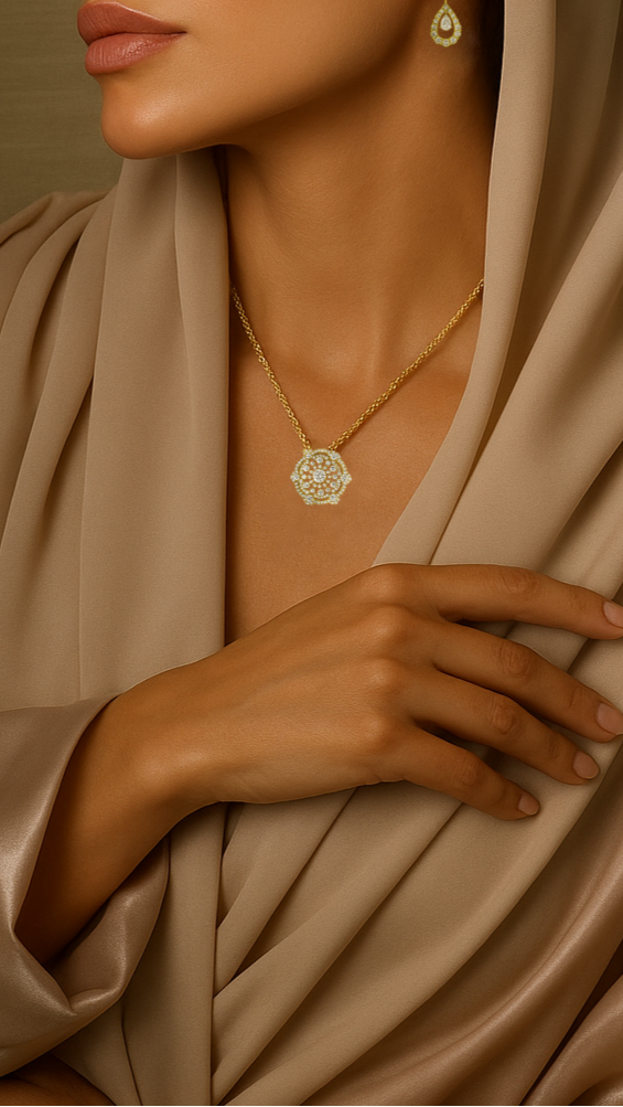 Snow Flake Diamond Necklace