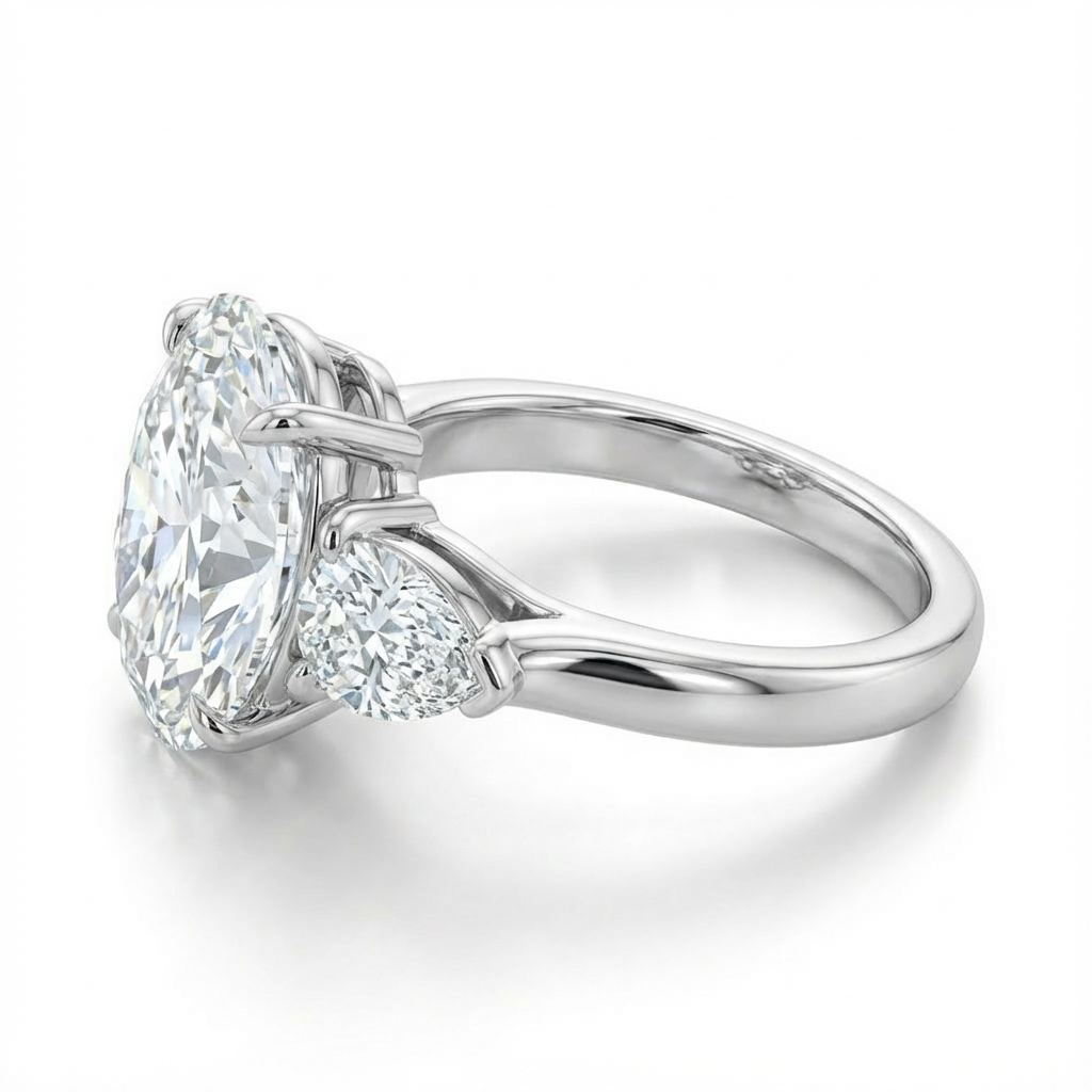 Diamond ring with a white background
