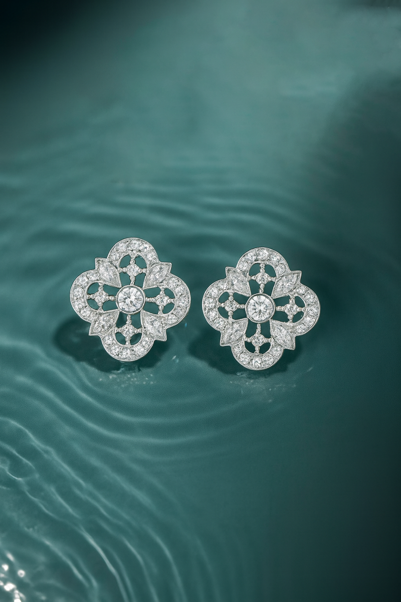 Geometric Diamond Earrings