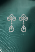 Geometric Dangle Diamond Earrings