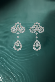 Geometric Dangle Diamond Earrings