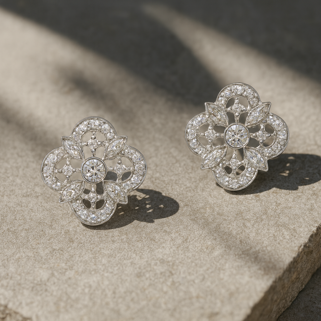 Geometric Diamond Earrings