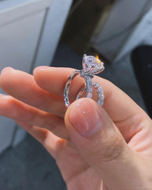 Solitaire Set With Pave Diamonds