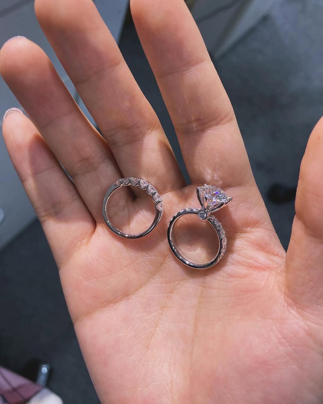 Solitaire Set With Pave Diamonds
