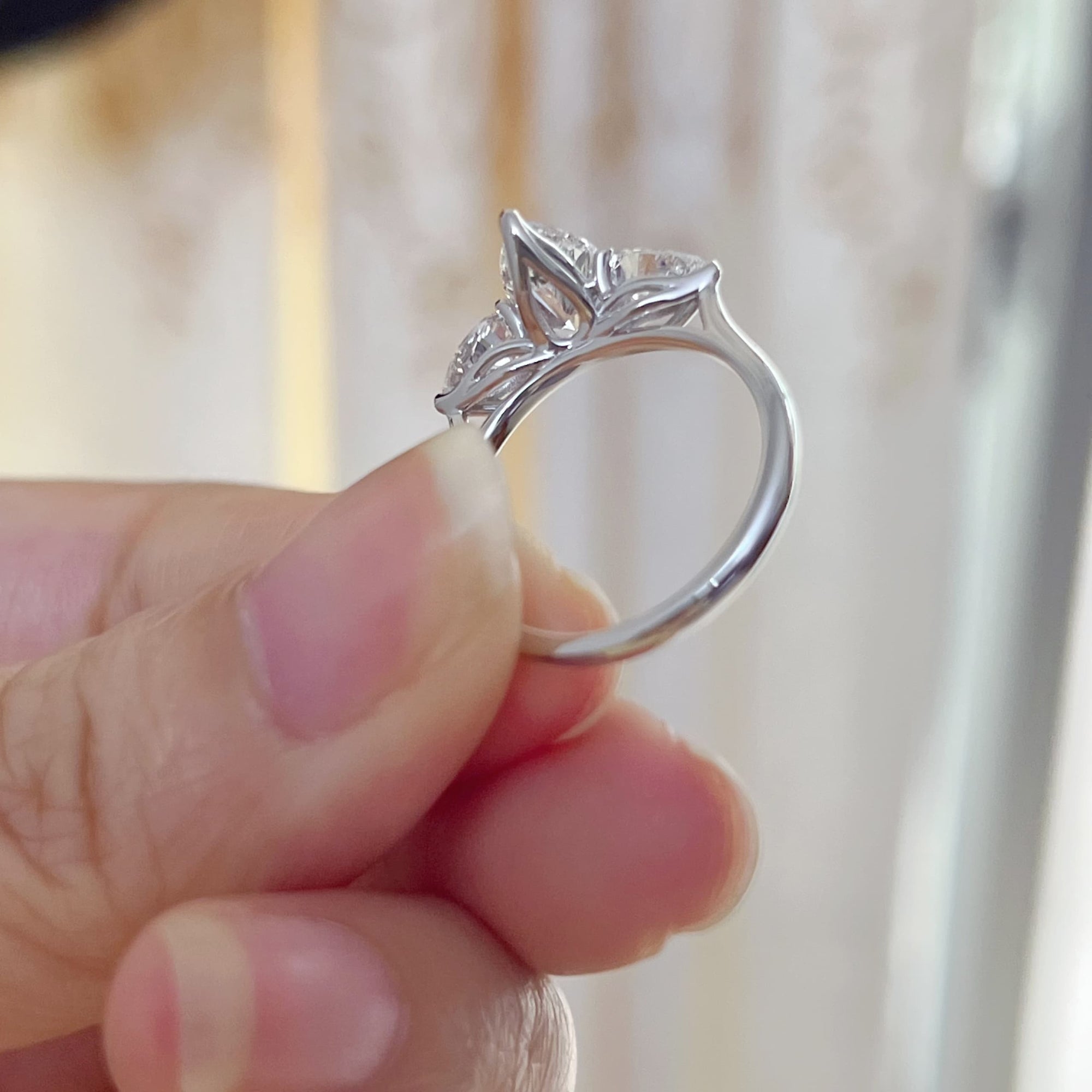 Amal's Ring with Pear-Cut Diamon