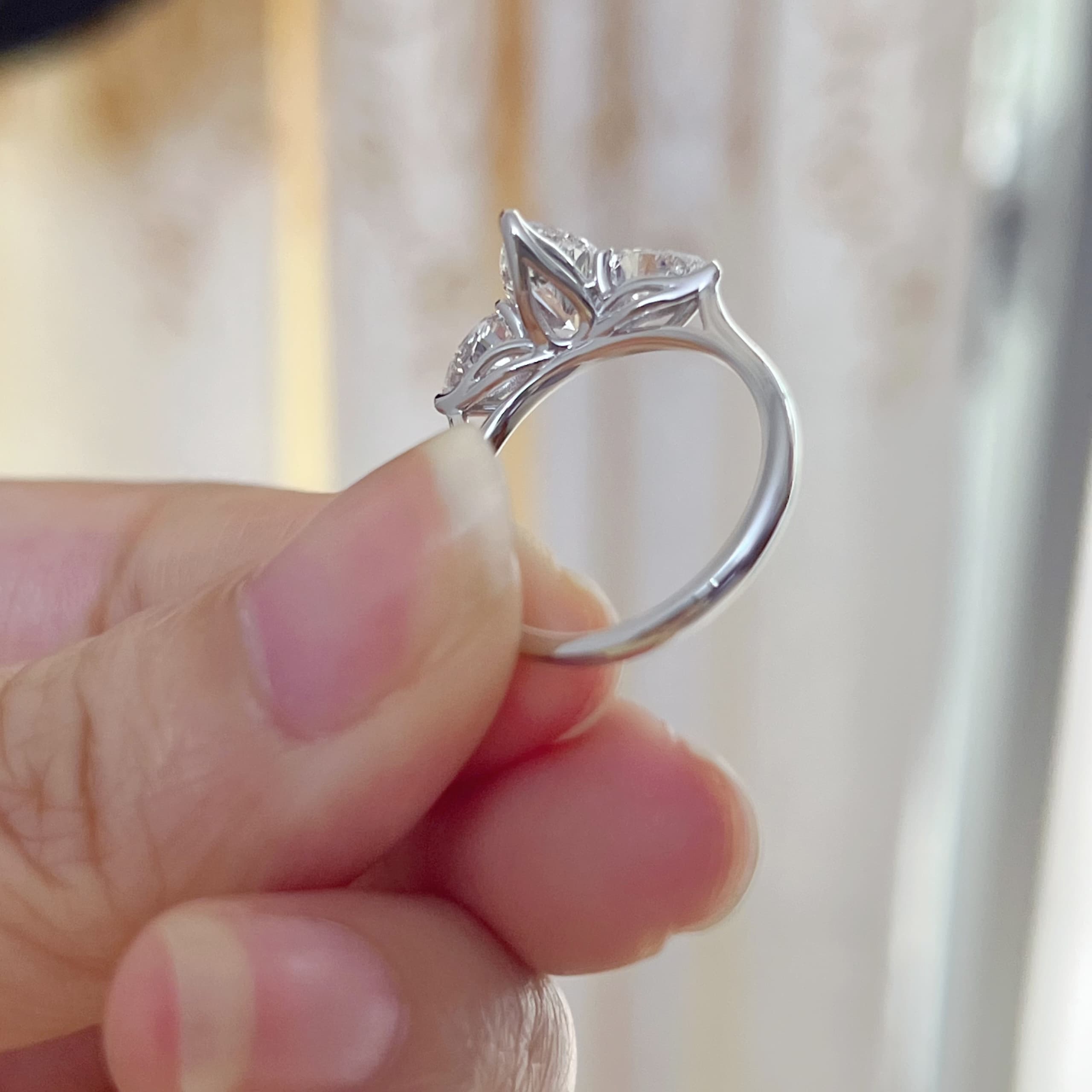 Amal's Ring with Pear-Cut Diamon