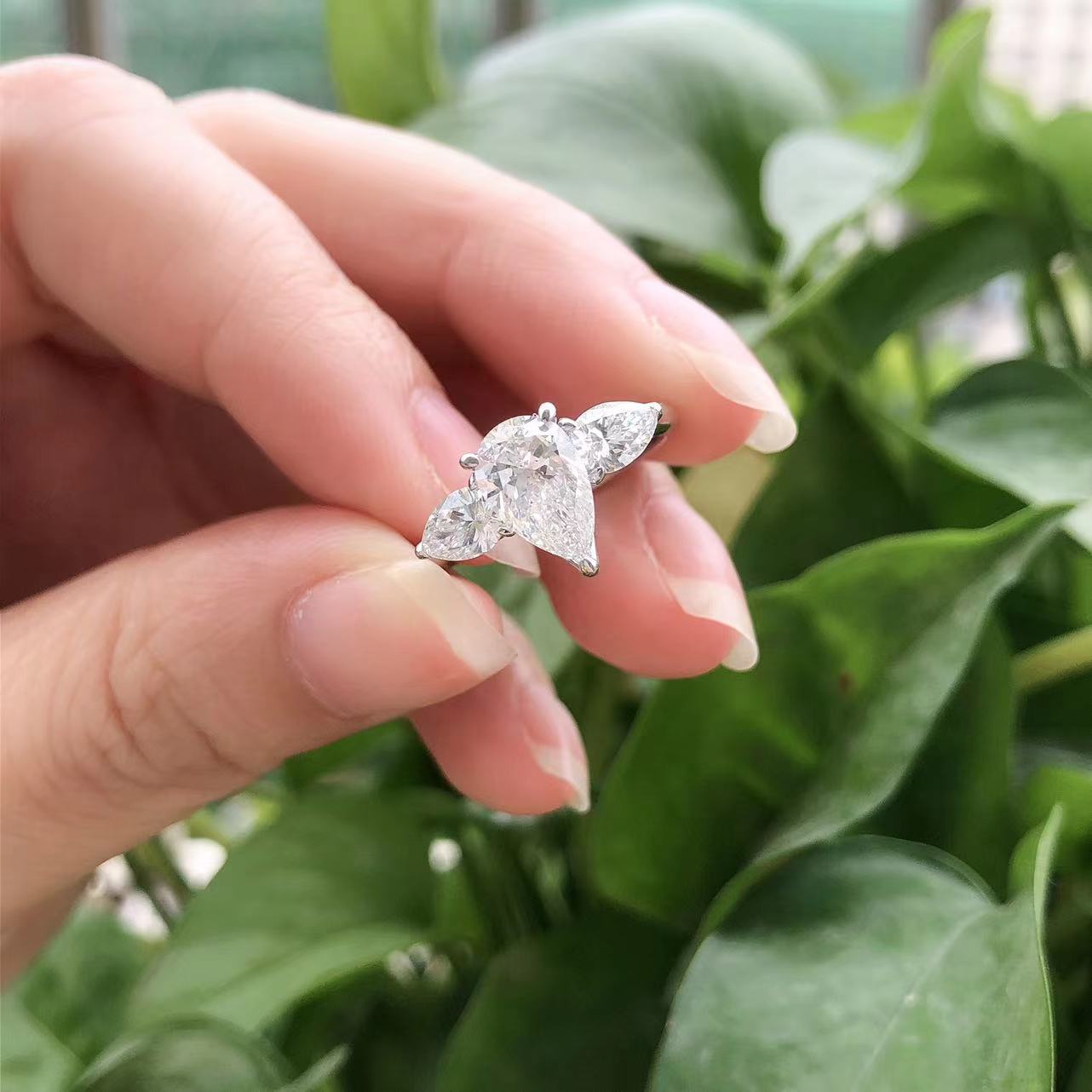 Amal's Ring with Pear-Cut Diamon