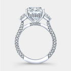 Emerald Cut Diamond Sparkling Three Stone Ring
