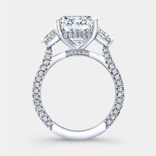 Emerald Cut Diamond Sparkling Three Stone Ring