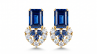 Sea Wave Earrings | Lab-Grown Sapphires & Diamonds | 18K White Gold