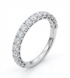 Diamond wedding band with a white background