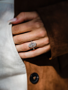 Oval Lab Diamond Halo Engagement Ring – 2.07 Carat in 18k Yellow Gold | Manjam Bahrain