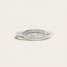 Engravable Diamond Oval Ring