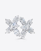 Pair of diamond earrings on a white background