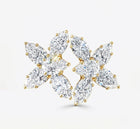Pair of diamond earrings on a light gray background