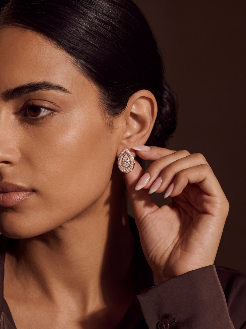 Baidan Pear-Cut Diamond Drop Earrings | 1ct Each | 18K Gold | Manjam Jewellery