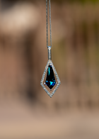 Rare Indicolite Tourmaline and Diamond Necklace