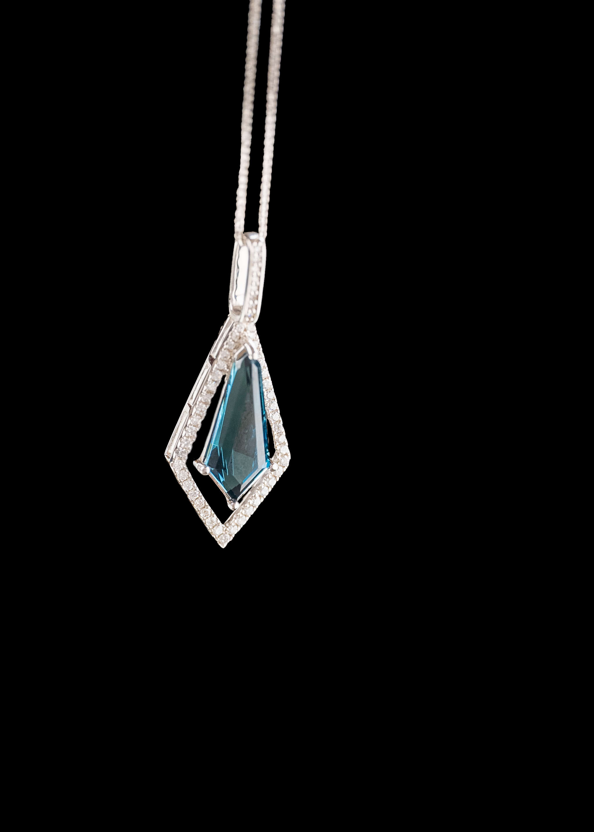 Rare Indicolite Tourmaline and Diamond Necklace
