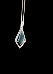 Rare Indicolite Tourmaline and Diamond Necklace