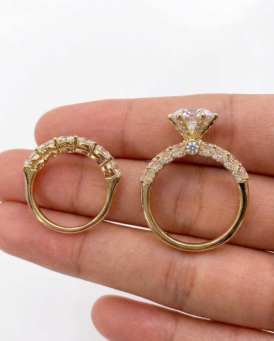 خاتم سوليتير مرصع بالألماس