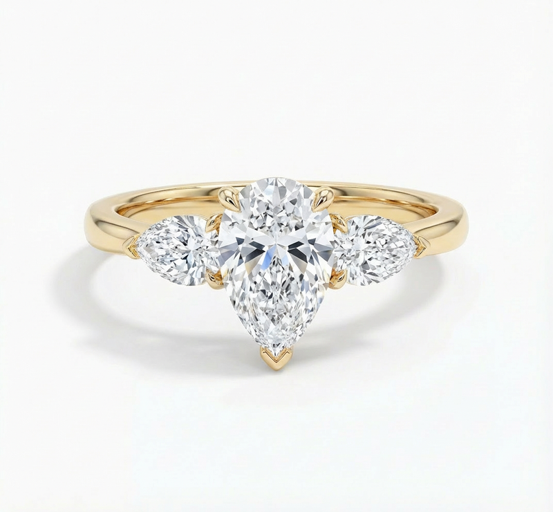 Amal's Ring with Pear-Cut Diamon