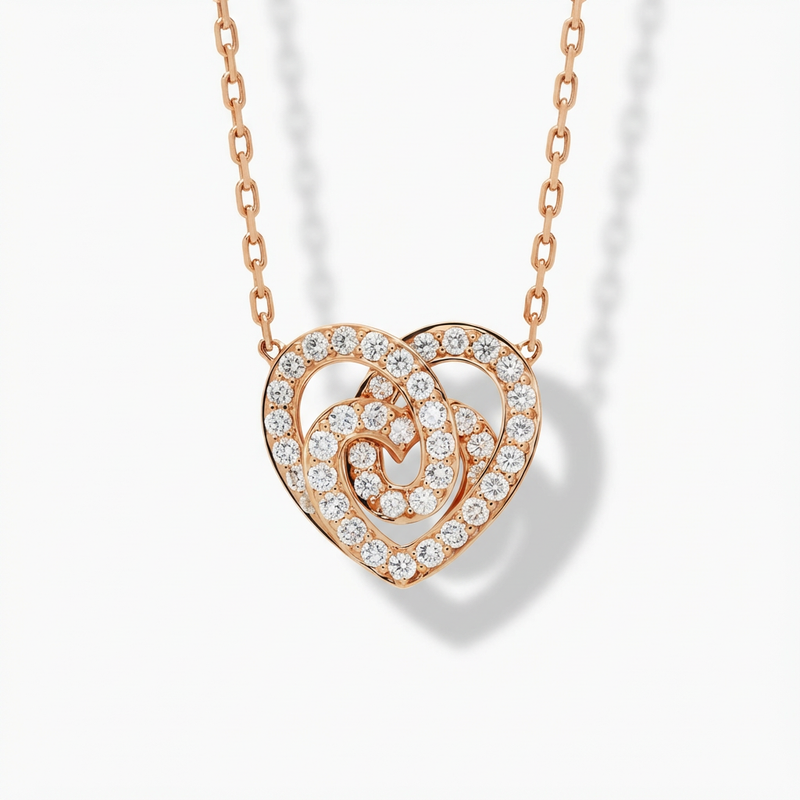 Heart Shaped Diamond Necklace