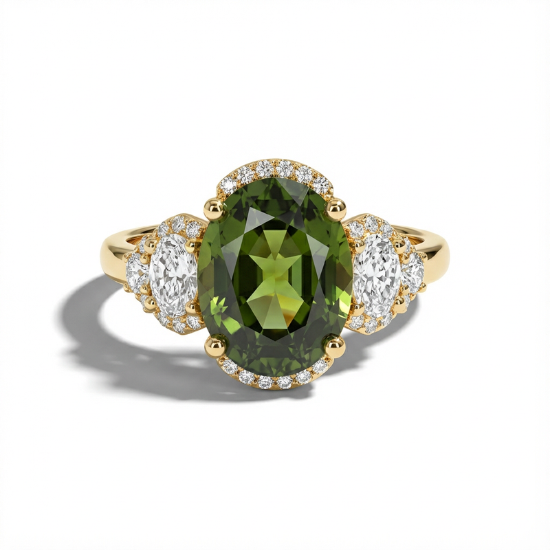Rawda Ring with Green Sapphire
