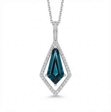 Rare Indicolite Tourmaline and Diamond Necklace