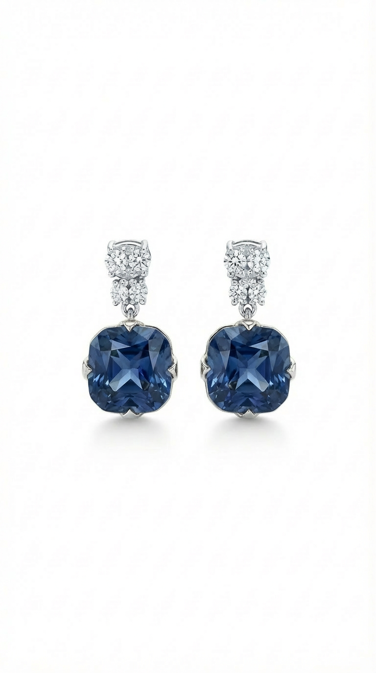 Natural London Blue Topaz Drop Earrings