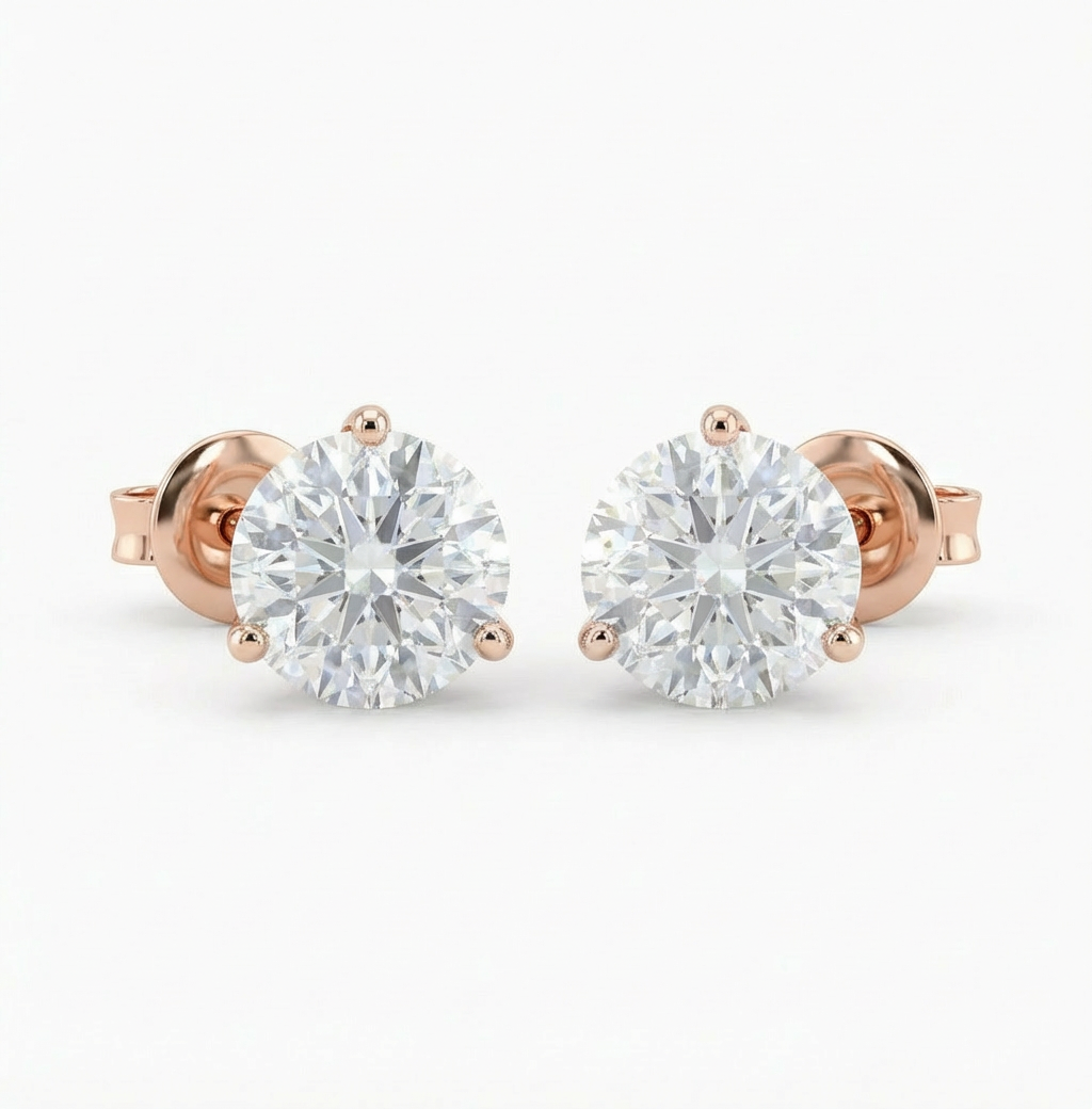 أقراط الألماس الكلاسيكية - قيراط واحد لكل منها