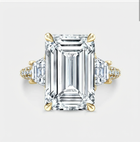Emerald Cut Diamond Sparkling Three Stone Ring
