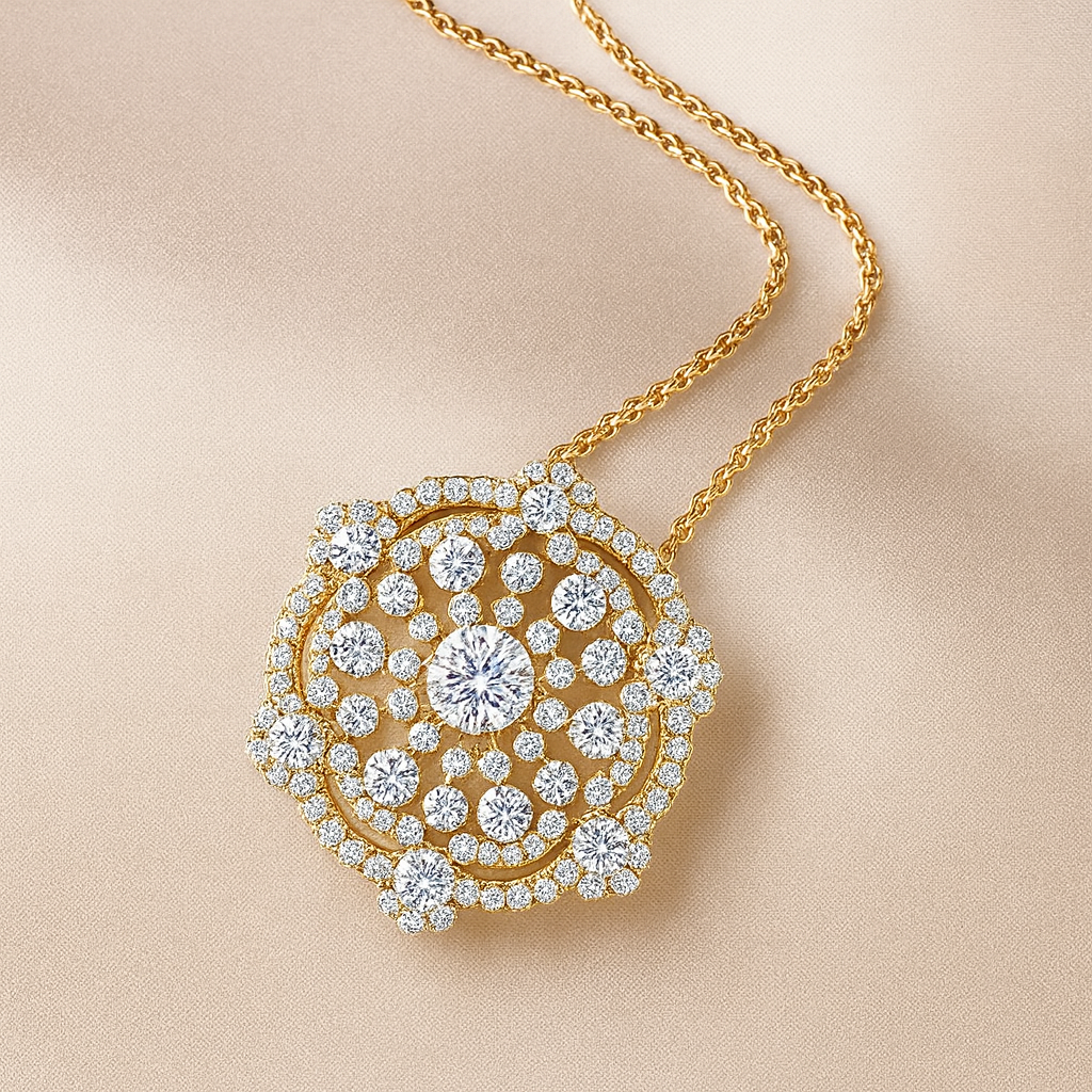 Snow Flake Diamond Necklace