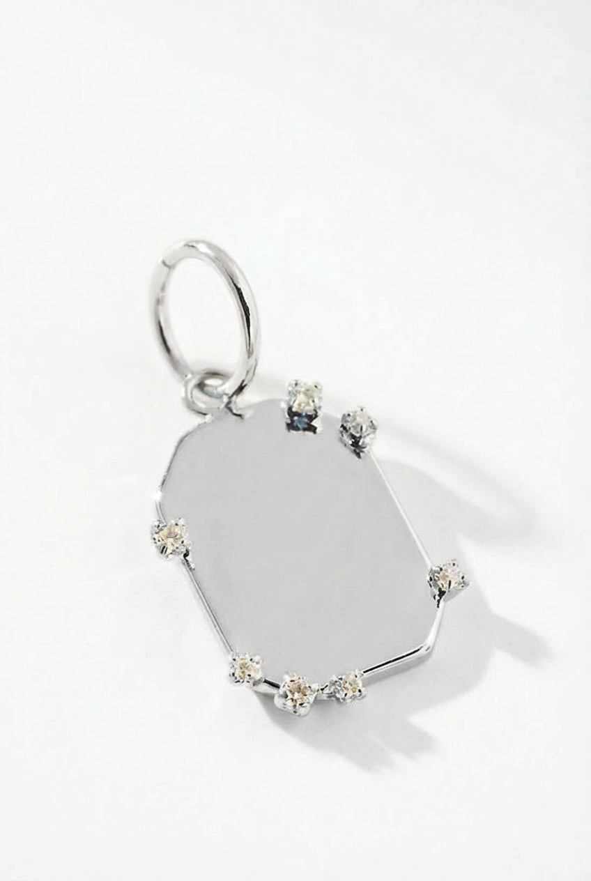 Engravable Diamond Tag Pendant
