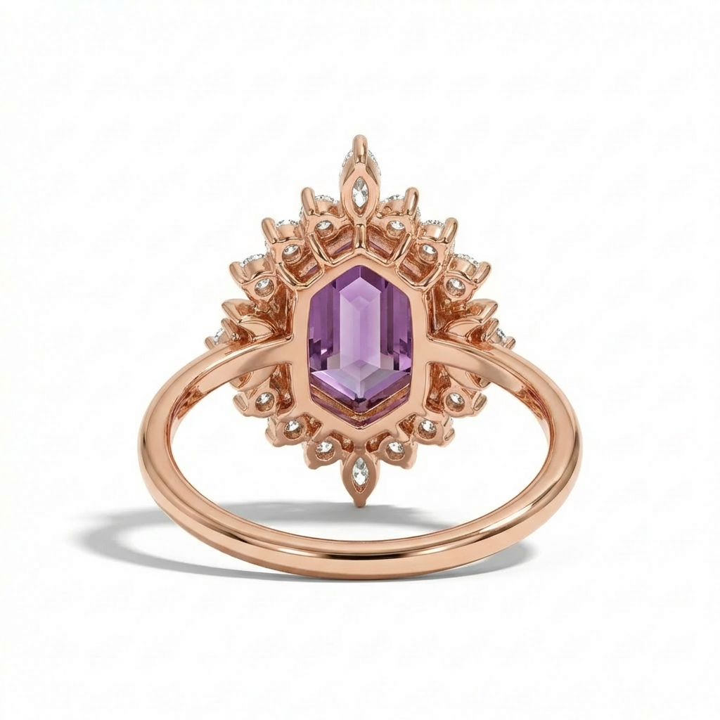 Celestial Amethyst Halo Ring