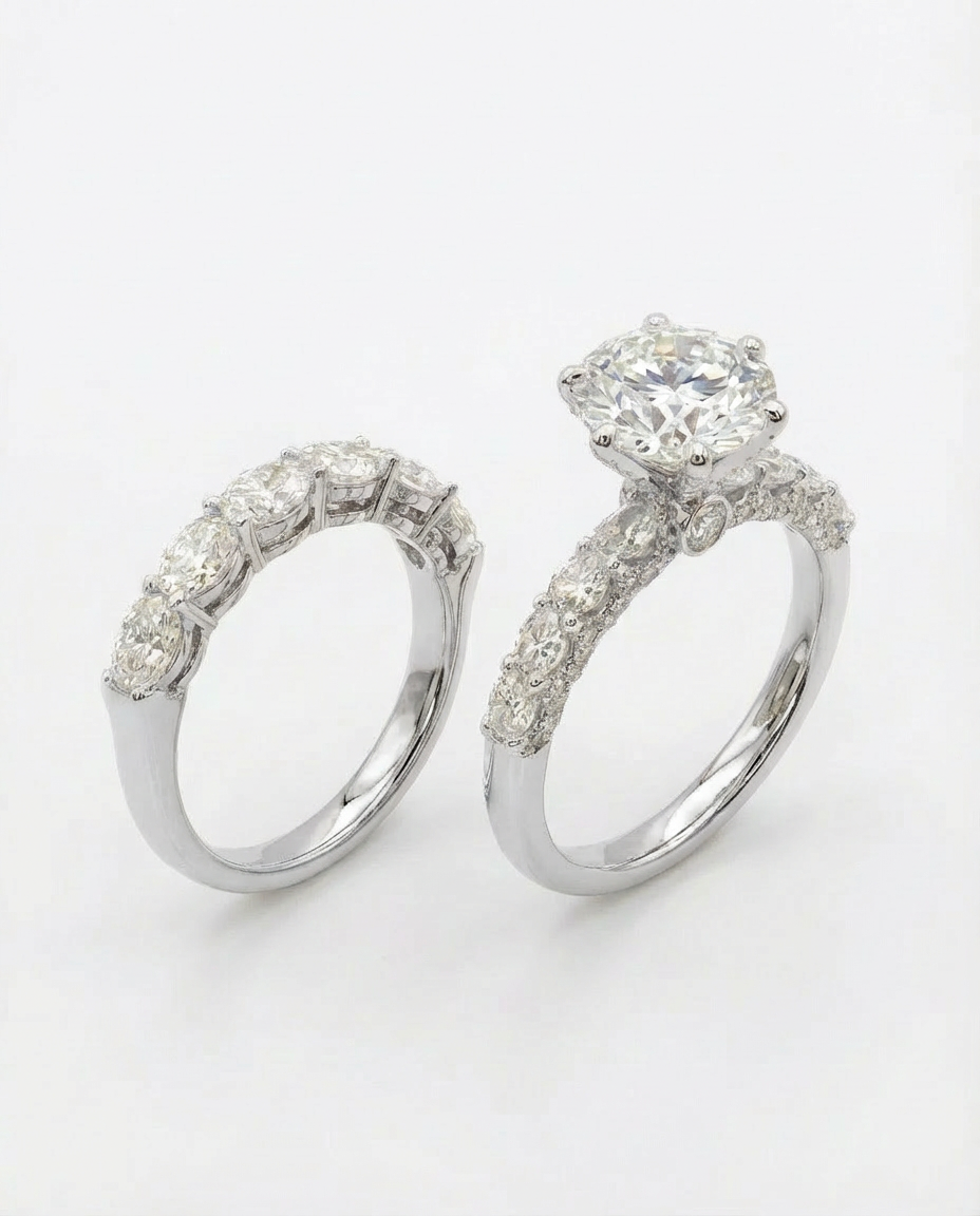 خاتم سوليتير مرصع بالألماس