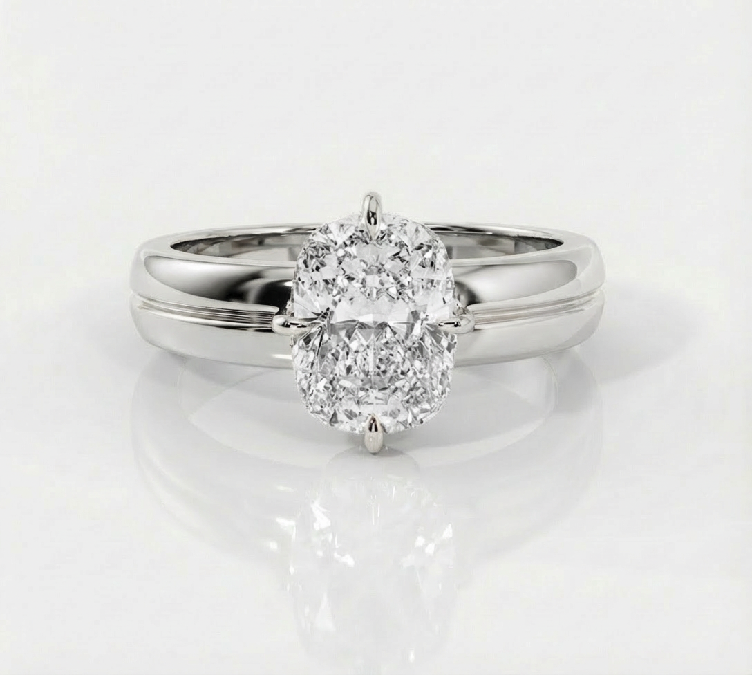 Cushion Bold Solitaire Ring