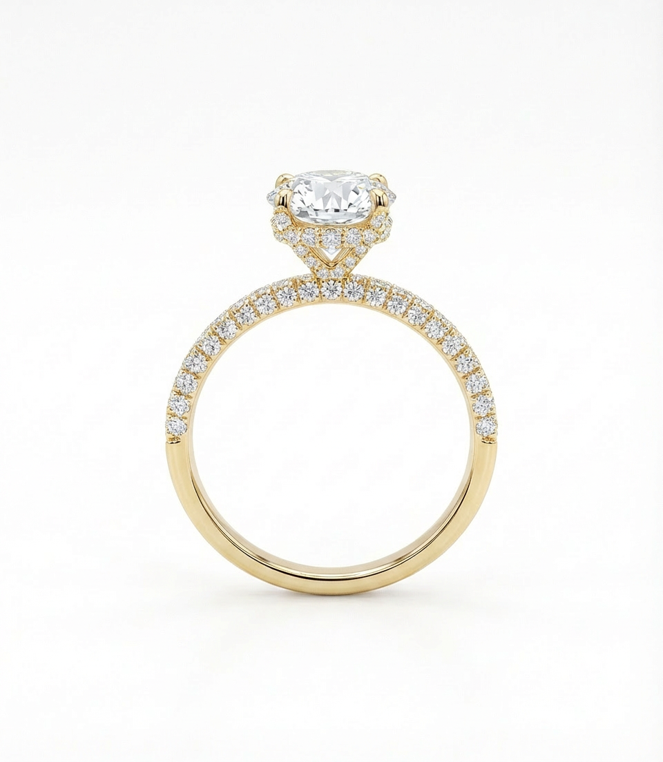 Diamond Hidden Halo Engagement Ring – Sparkle Edition