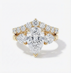 Pear Shaped Ring with Curve Band Engagement Set