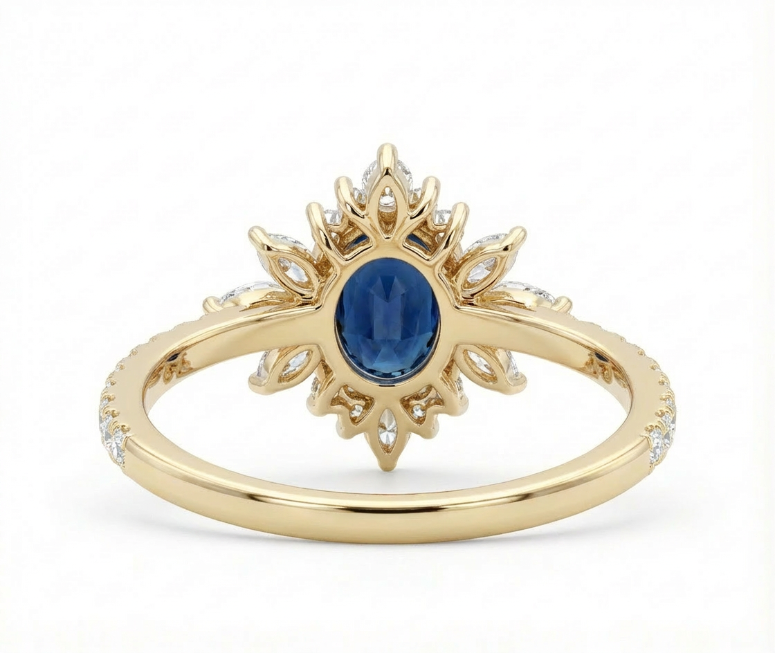 Zaleekha Blue Topaz and Diamond Ring