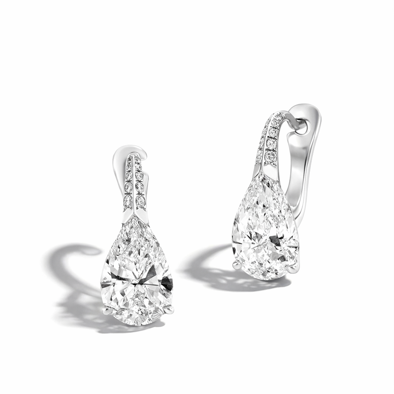 Pear Shaped Diamond Huggies