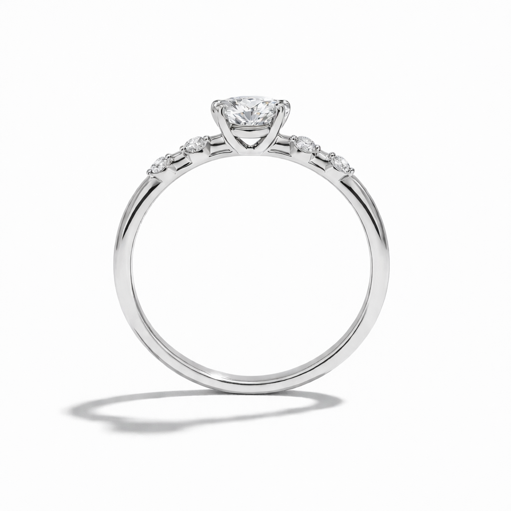 Diamond ring with a white background